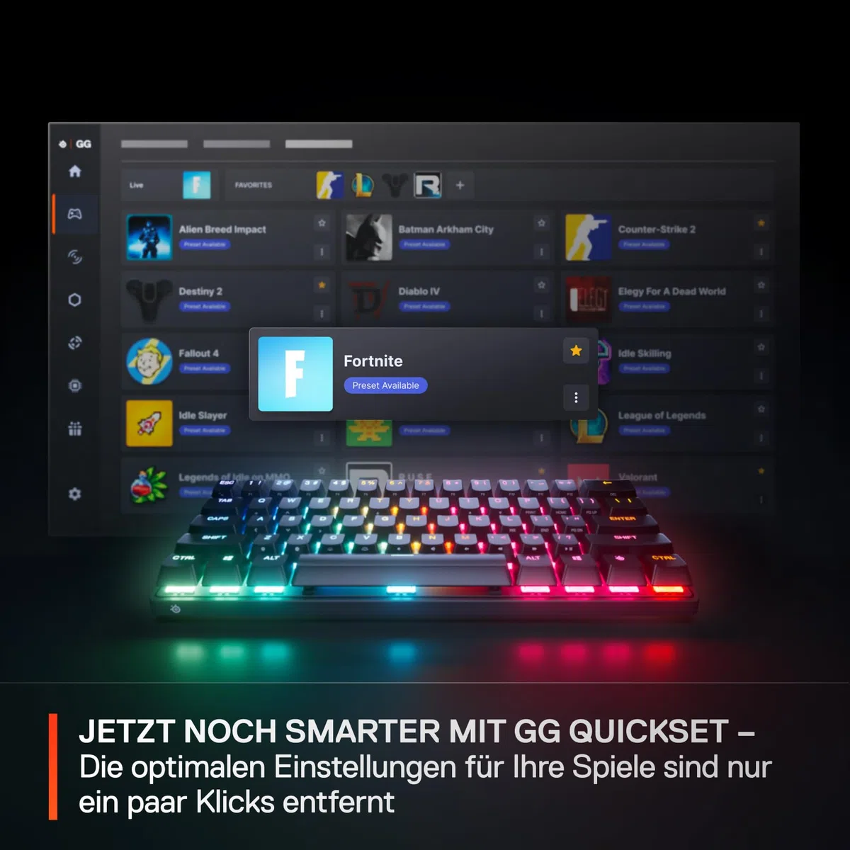 SteelSeries Apex Pro Mini Gen 3 Gaming Tastatur 60 Prozent Hall Effect Switches OmniPoint 3.0 DE Layout QWERTZ