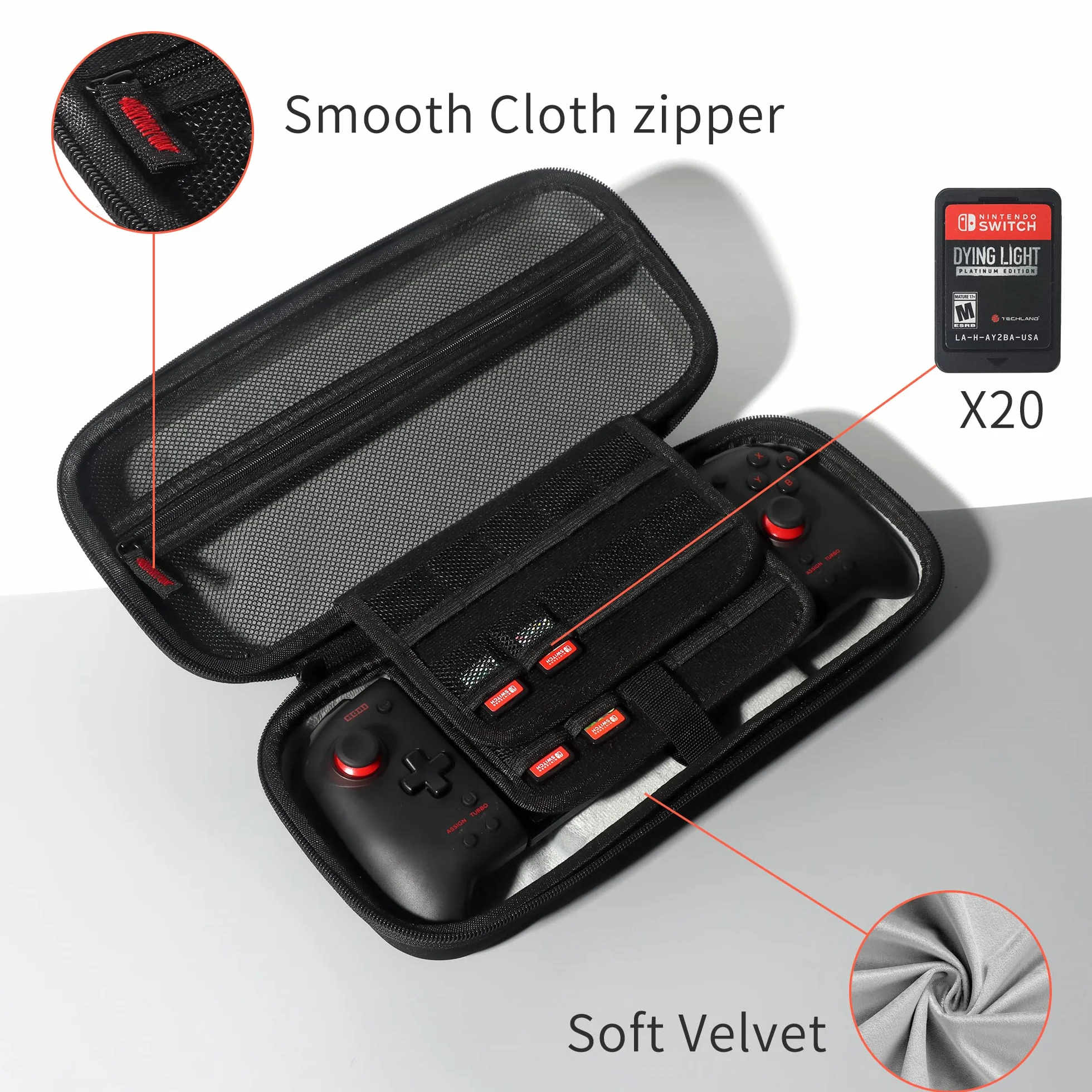Hori Split Pad Pro Hülle – Tragbare Hartschale Tragetasche für Switch, RoG Ally, Binbok, NexiGo Joy Pad Controllers – leicht und stoßfest