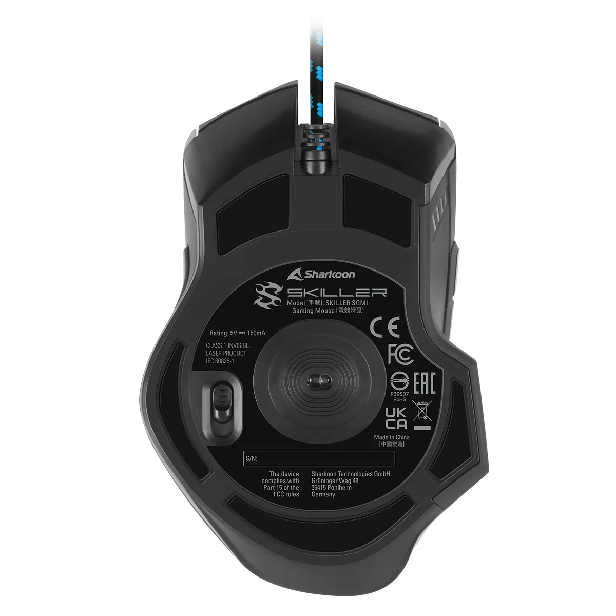 Sharkoon Skiller SGM1 Gaming Maus 10800 DPI RGB-Beleuchtung 12 Tasten Weight-Tuning-System schwarz