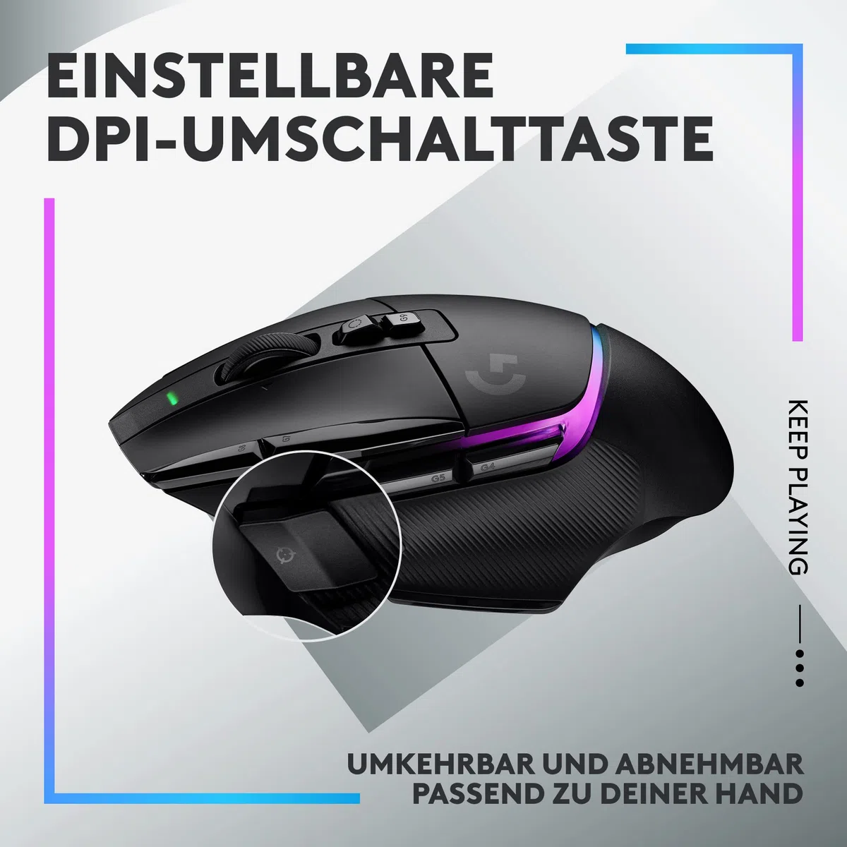 Logitech G502 X Plus Lightspeed Souris Gaming RVB Sans Fil Noir - Optique LIGHTFORCE, LIGHTSYNC, Capteur Hero 25K, PC/Mac