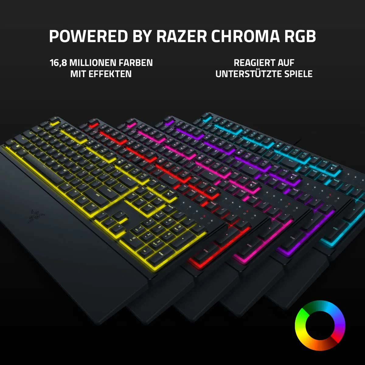 Razer Ornata V3 X Flache Membran-Tastatur mit Chroma RGB QWERTZ DE-Layout Schwarz