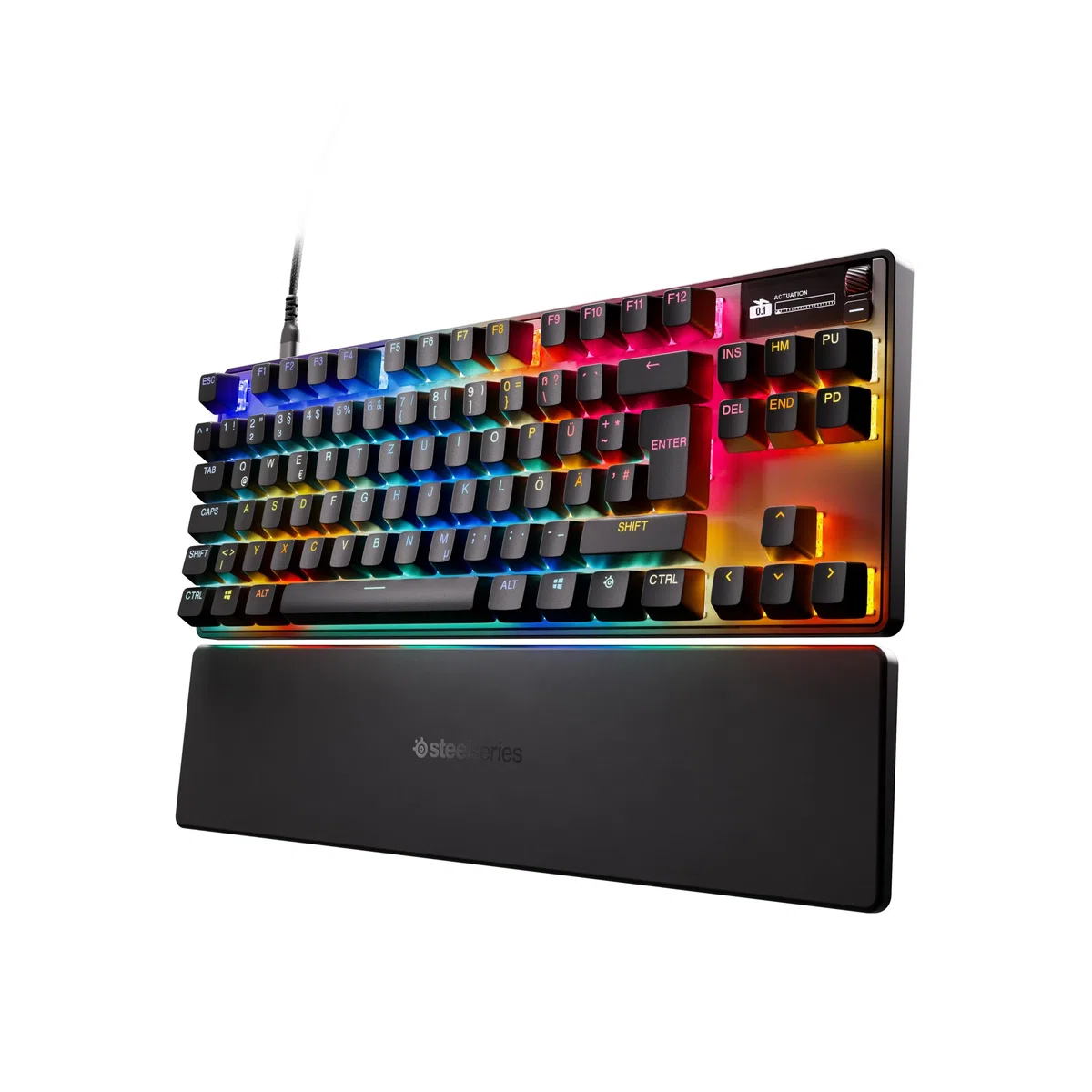 SteelSeries APEX PRO TKL Gen-3 Gaming-Tastatur OmniPoint 3.0 analoge magnetische Schalter OLED RGB PBT USB-C German QWERTZ