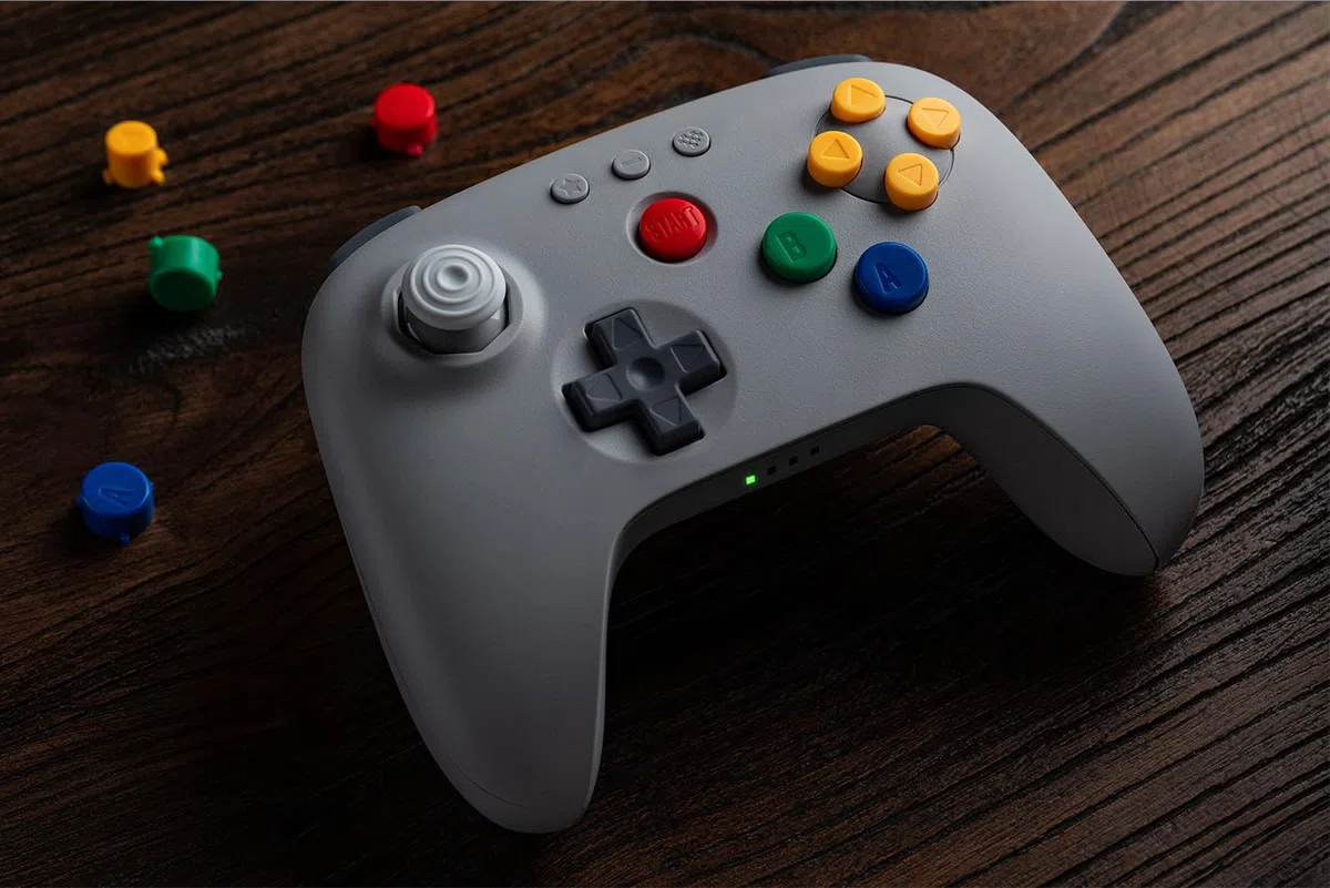 8BitDo 64 Bluetooth Controller Grey for Analogue 3D Switch Switch 2 Windows Android