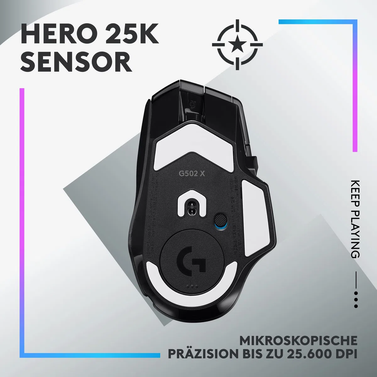 Logitech G502 X Plus Lightspeed Souris Gaming RVB Sans Fil Noir - Optique LIGHTFORCE, LIGHTSYNC, Capteur Hero 25K, PC/Mac