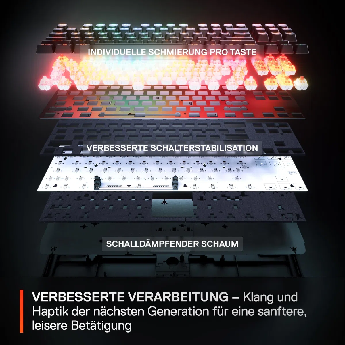 SteelSeries Apex Pro Mini Gen 3 Gaming Tastatur 60 Prozent Hall Effect Switches OmniPoint 3.0 DE Layout QWERTZ