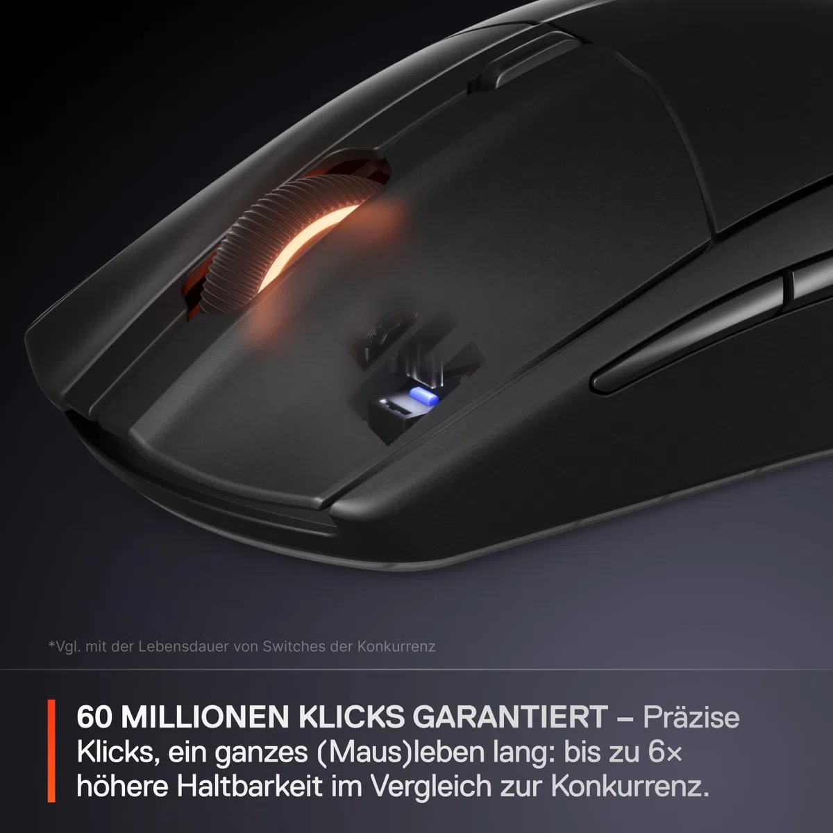 SteelSeries Rival 3 Wireless Gen 2 Gaming-Maus – 2,4 GHz Bluetooth – 18.000 DPI TrueMove Air-Optiksensor – 60 Mio. Klicks – PTFE-Gleitfüße – Schwarz