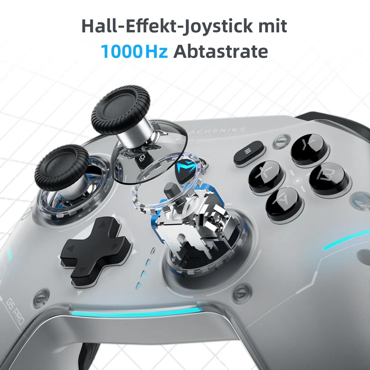 Machenike G5PROMAXSE Bluetooth Controller 1000Hz Hall Effect Joysticks Trigger Gaming Controller Wireless PC Switch iOS Android 2 Rücktasten Weiß