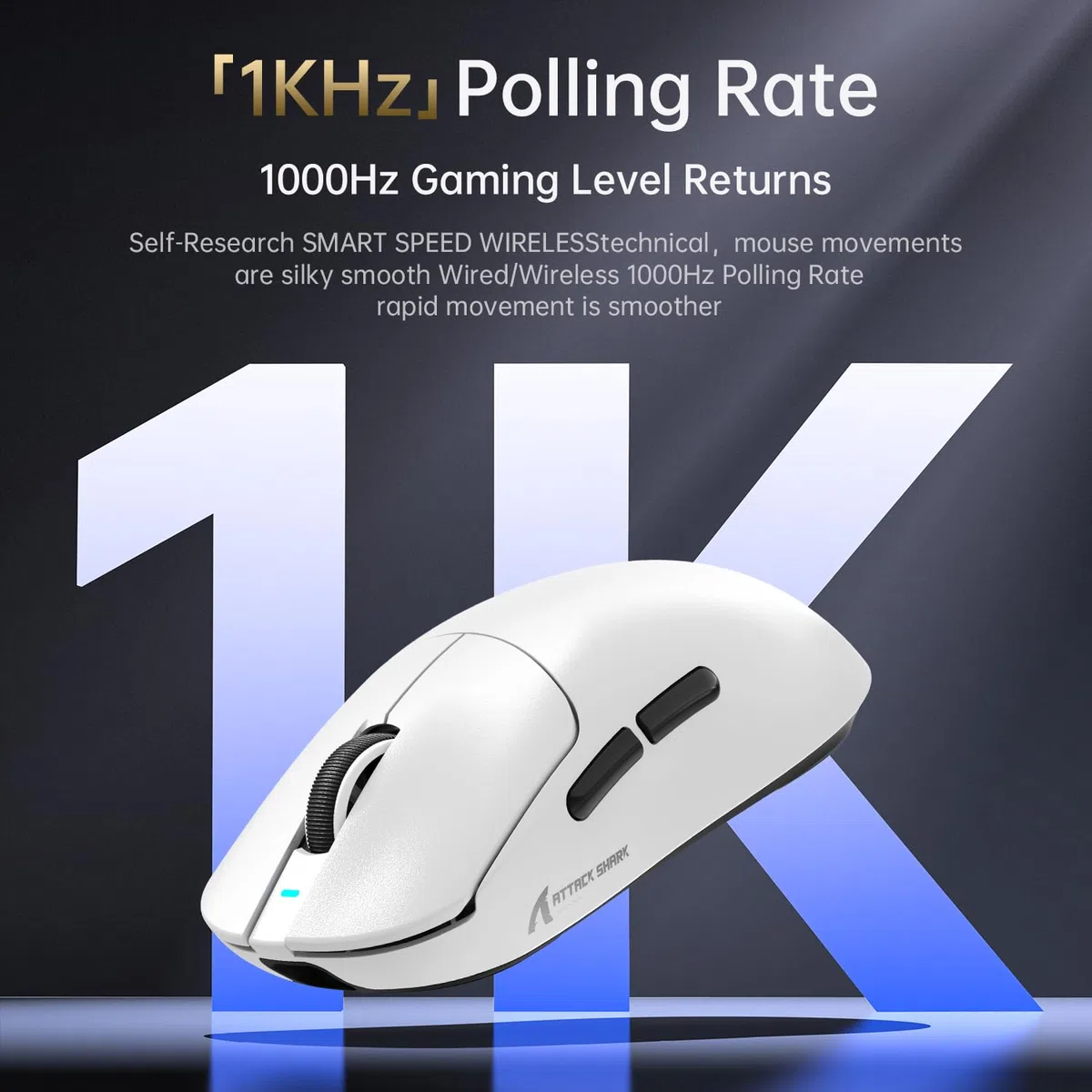 ATTACK SHARK X8SE Gaming Mouse 55g Superlight PixArt PAW3311 Wireless Wired Adjustable DPI 25000 500mAh White