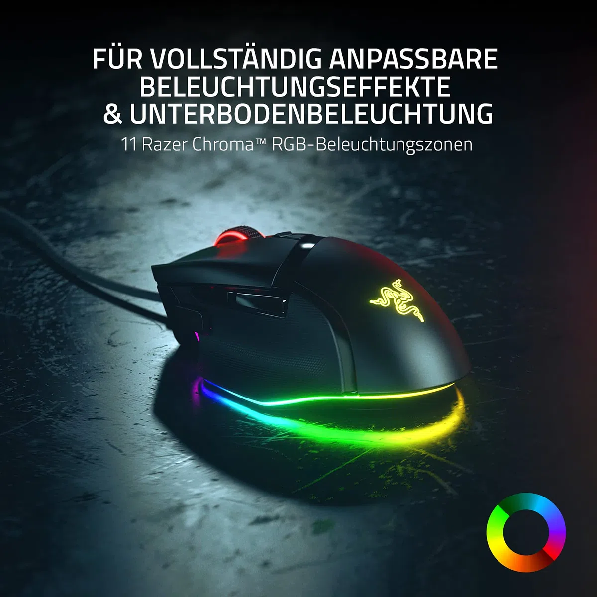 Razer Basilisk V3 Kabelgebundene Gaming Maus mit Chroma RGB für PC Mac Schwarz