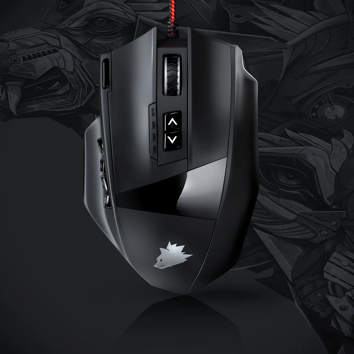 Titanwolf 16400 DPI USB Laser Gaming Mouse 18 Tasten Avago Sensor MMO programmierbare Tasten LED-Beleuchtung