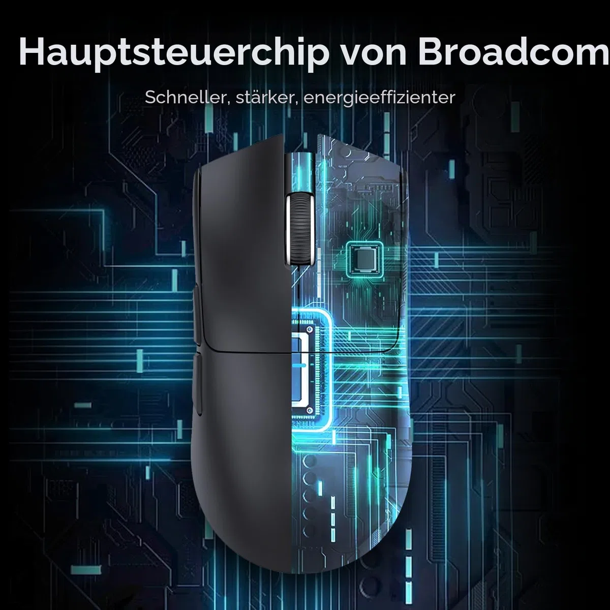 ATTACK SHARK X11 Gaming Mouse mit Magnetic Charging Dock, PixArt PAW3311 Sensor, 22000 DPI, BT/2.4G Wireless/Wired, Schwarz