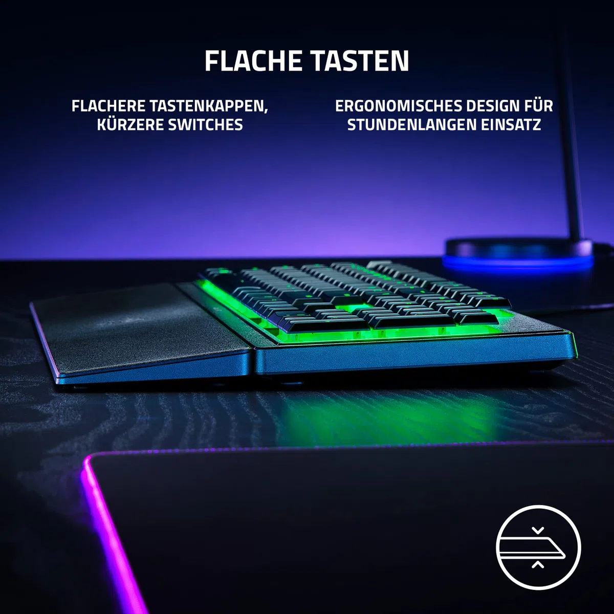 Razer Ornata V3 X Flache Membran-Tastatur mit Chroma RGB QWERTZ DE-Layout Schwarz