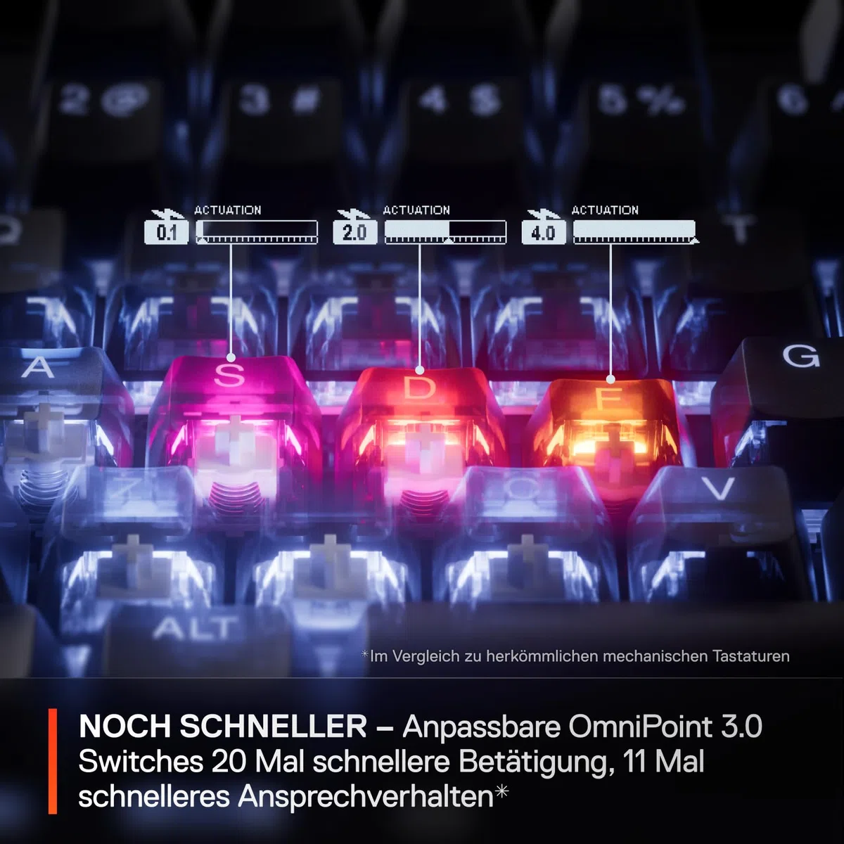 SteelSeries Apex Pro Mini Gen 3 Gaming Tastatur 60 Prozent Hall Effect Switches OmniPoint 3.0 DE Layout QWERTZ